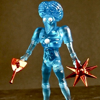 A 2012 HOLIDAY ORBITRON WITH GREEN ACC'S FACTORY BAGGED action figure with a red star on it.