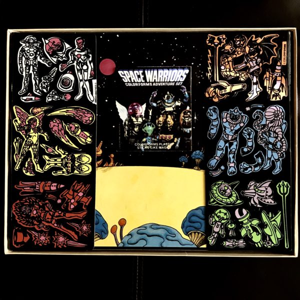 A box containing a 1977 COLORFORMS SPACE WARRIORS PLAYSET MINT AND UN-- USED.