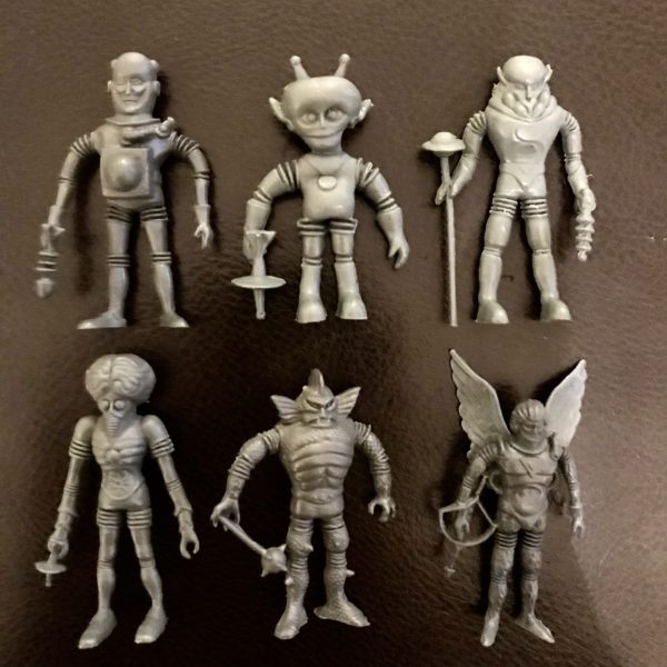 Outer Space Men Alien Attack Miniature Slate Grey Figures