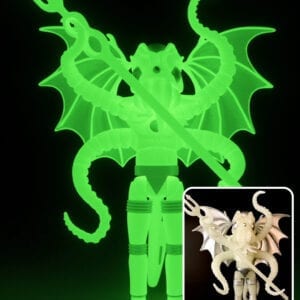 A CTHULHU NAUTILUS COSMIC RADIATION-NFT glow in the dark figure of an octopus.