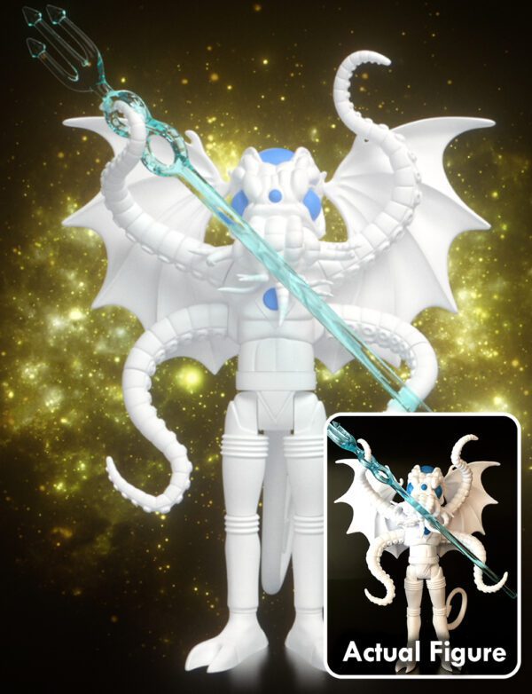 A CTHULHU NAUTILUS White Star-NFT action figure with an octopus holding a sword.