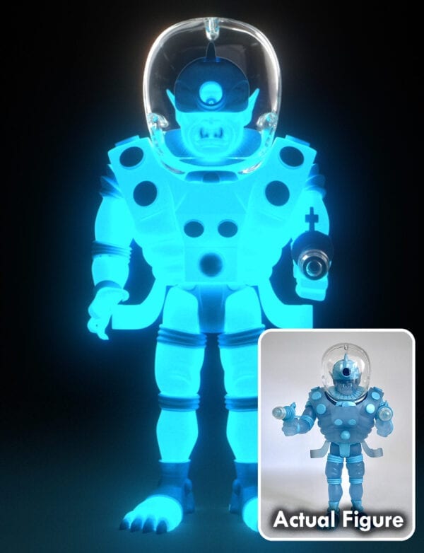 An CYCLOPS BLUESTAR EDITION-NFT action figure with a blue glow in the dark.
